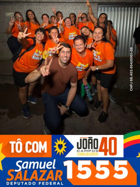 O Recife já mostrou que sabe o caminho. Agora, é hora de Pernambuco! 

Deputado federal é Samuel Salazar 1️⃣5️⃣5️⃣5️⃣✅ 
Governador é @joaocampos 4️⃣0️⃣✅ 

CNPJ 68.403.654/0001-08