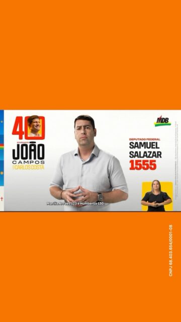 Na TV, na rua e junto do povo. Bora! 👊🏼

Deputado federal é Samuel Salazar 1️⃣5️⃣5️⃣5️⃣✅ 
Governador é @joaocampos 4️⃣0️⃣✅ 

CNPJ 68.403.654/0001-08