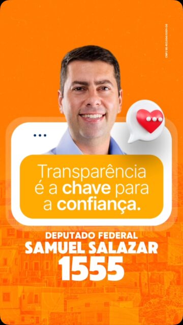 Compartilha o nosso jingle! 🎶

Deputado federal é Samuel Salazar 1️⃣5️⃣5️⃣5️⃣✅ 
Governador é @joaocampos 4️⃣0️⃣✅ 

CNPJ 68.403.654/0001-08