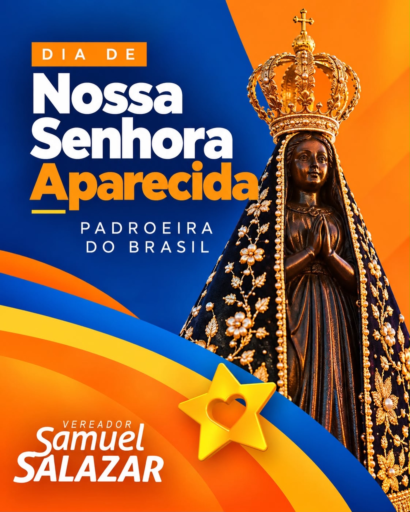 Que Nossa Senhora Aparecida nos proteja com seu manto, fortalecendo a fé e renovando a esperança. 🙏🏼✨